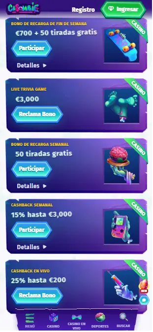 Casombie casino bonos
