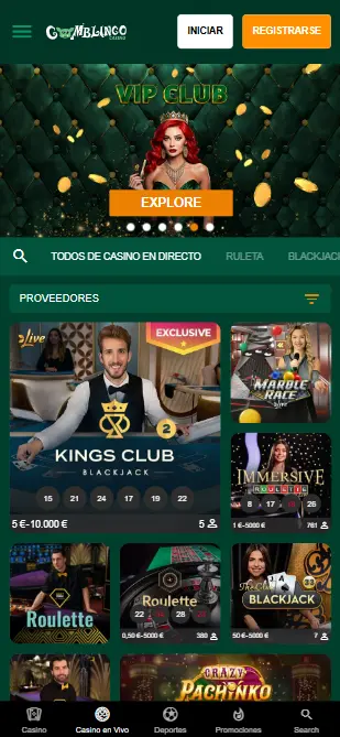 Gomblingo casino en vivo