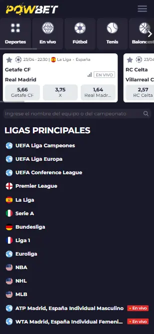 Powbet deportes