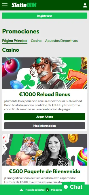 Slottojam promociones