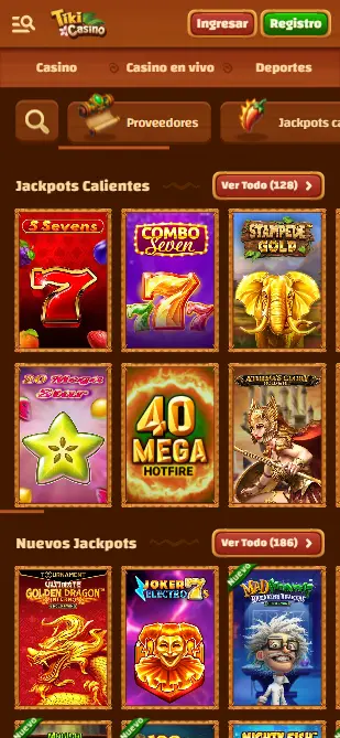 Tiki casino jackpot juegos