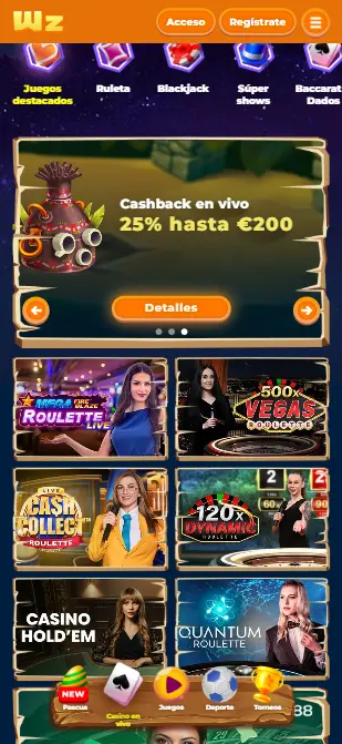 Wazamba casino en vivo