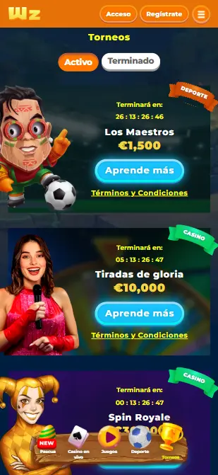Wazamba casino torneos
