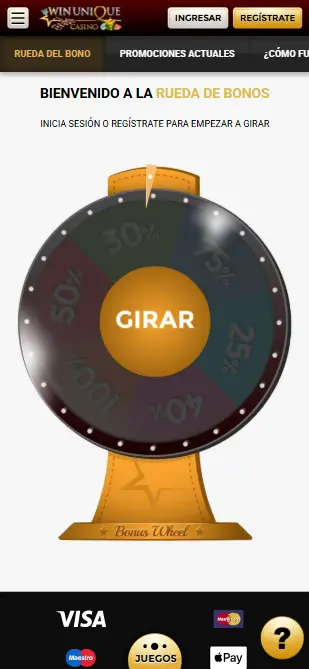 Win Unique Casino wheel