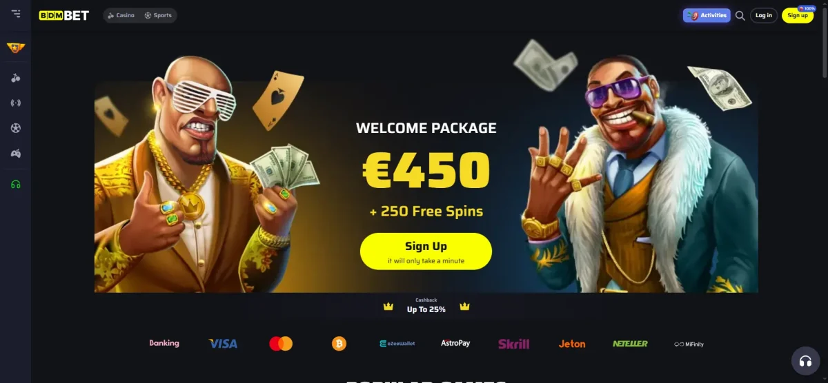 Página de inicio de BDM Bet Casino en España