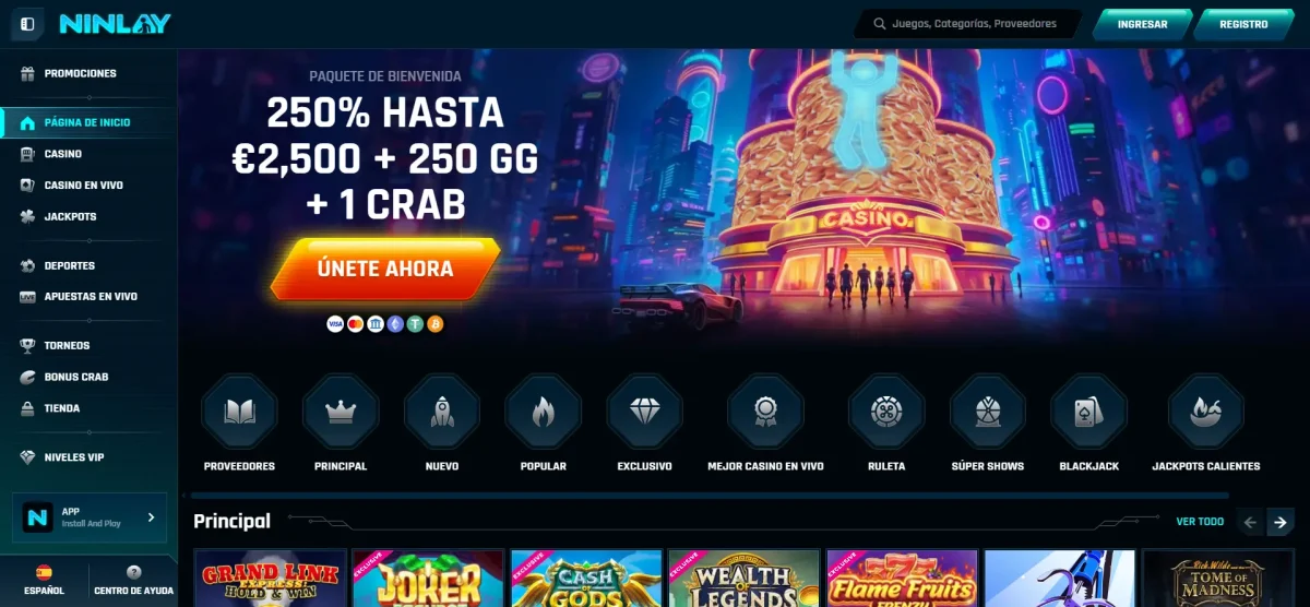 Ninlay casino con hermosos gráficos en el móvil