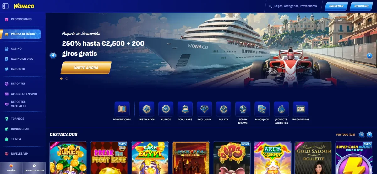 Wonaco nuevo casino con el mejor diseño