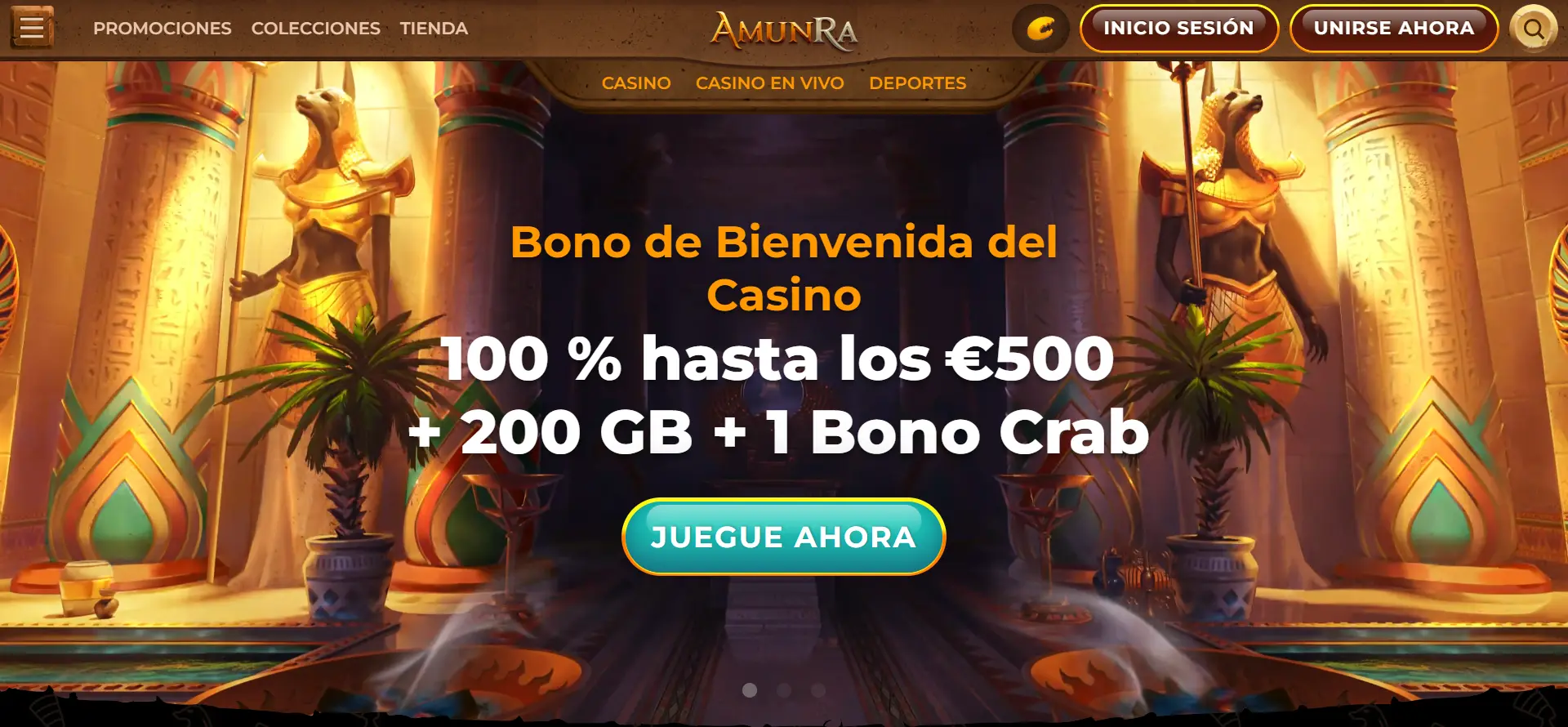 AmunRa casino 200 tiradas gratis